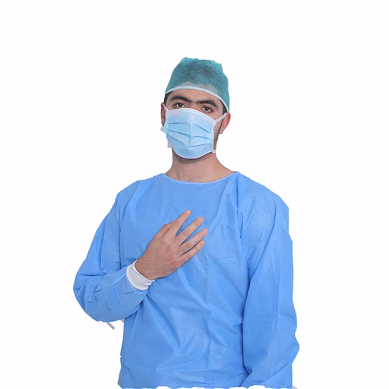 Anti-Static Disposable Hospital Sterile SMS Theatre Isolation Gown Surgical Gown - Standard